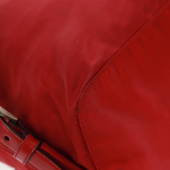 PRADA Backpack Nylon Red Silver Auth 169589V