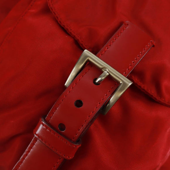 PRADA Backpack Nylon Red Silver Auth 169589V