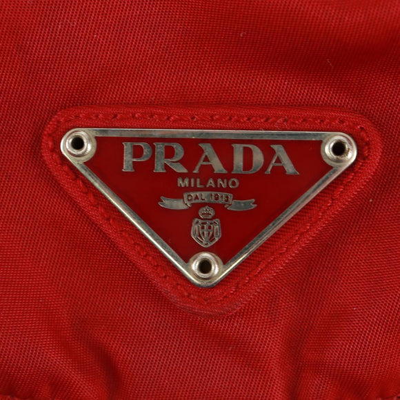 PRADA Backpack Nylon Red Silver Auth 169589V