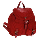 PRADA Backpack Nylon Red Silver Auth 169589V-1