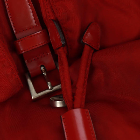 PRADA Backpack Nylon Red Silver Auth 169589V