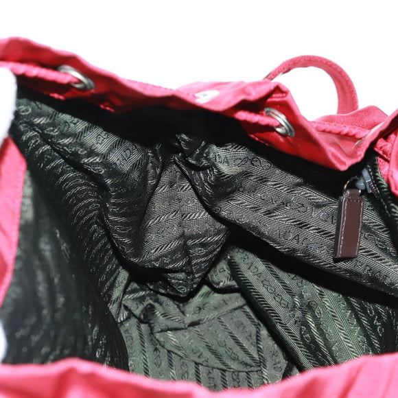 PRADA Backpack Nylon Red Silver Auth 169589V