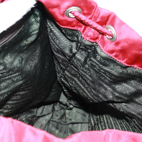 PRADA Backpack Nylon Red Silver Auth 169589V