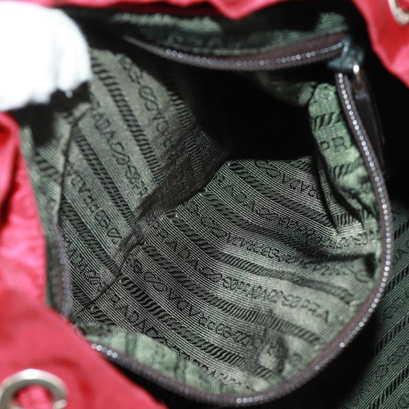 PRADA Backpack Nylon Red Silver Auth 169589V