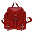 PRADA Backpack Nylon Red Silver Auth 169589V-13