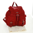 PRADA Backpack Nylon Red Silver Auth 169589V-12