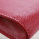 SAINT LAURENT Y line Clutch Bag Leather Pink Gold Auth 169595V-15