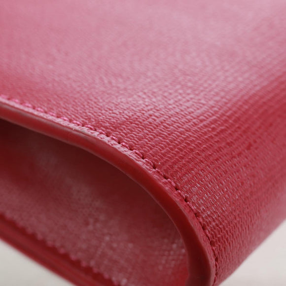 SAINT LAURENT Y line Clutch Bag Leather Pink Gold Auth 169595V