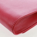 SAINT LAURENT Y line Clutch Bag Leather Pink Gold Auth 169595V-16