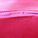 SAINT LAURENT Y line Clutch Bag Leather Pink Gold Auth 169595V-10