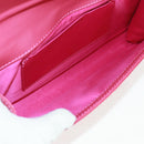 SAINT LAURENT Y line Clutch Bag Leather Pink Gold Auth 169595V-11