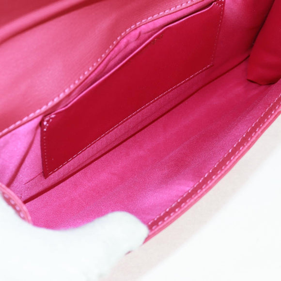 SAINT LAURENT Y line Clutch Bag Leather Pink Gold Auth 169595V