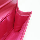 SAINT LAURENT Y line Clutch Bag Leather Pink Gold Auth 169595V-17