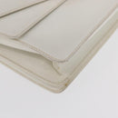 CELINE Hand Bag Leather White Gold Auth 169597-14