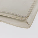 CELINE Hand Bag Leather White Gold Auth 169597-16