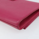 SAINT LAURENT Y Line Clutch Bag Leather Pink Gold 311213 Auth 169599V-15