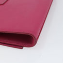 SAINT LAURENT Y Line Clutch Bag Leather Pink Gold 311213 Auth 169599V-16