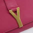 SAINT LAURENT Y Line Clutch Bag Leather Pink Gold 311213 Auth 169599V-8