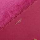 SAINT LAURENT Y Line Clutch Bag Leather Pink Gold 311213 Auth 169599V-17