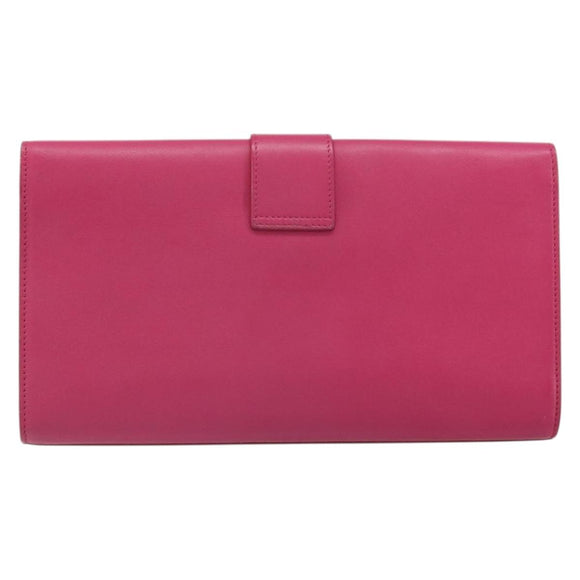 SAINT LAURENT Y Line Clutch Bag Leather Pink Gold 311213 Auth 169599V
