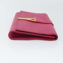 SAINT LAURENT Y Line Clutch Bag Leather Pink Gold 311213 Auth 169599V-3