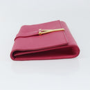 SAINT LAURENT Y Line Clutch Bag Leather Pink Gold 311213 Auth 169599V-4