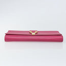 SAINT LAURENT Y Line Clutch Bag Leather Pink Gold 311213 Auth 169599V-6