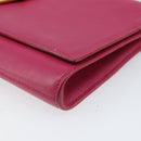SAINT LAURENT Y Line Clutch Bag Leather Pink Gold 311213 Auth 169599V-7