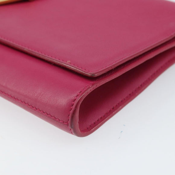 SAINT LAURENT Y Line Clutch Bag Leather Pink Gold 311213 Auth 169599V