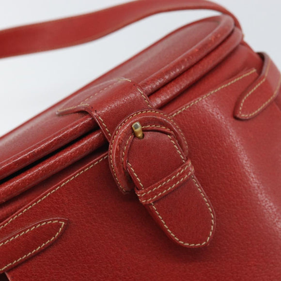 GUCCI Shoulder Bag Leather Red Gold 001 406 1339 Auth 169601