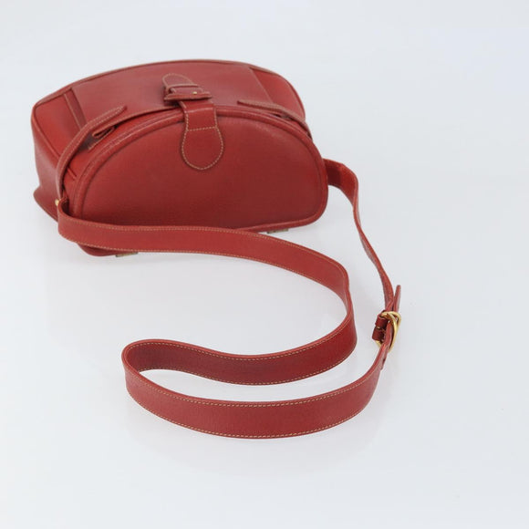GUCCI Shoulder Bag Leather Red Gold 001 406 1339 Auth 169601
