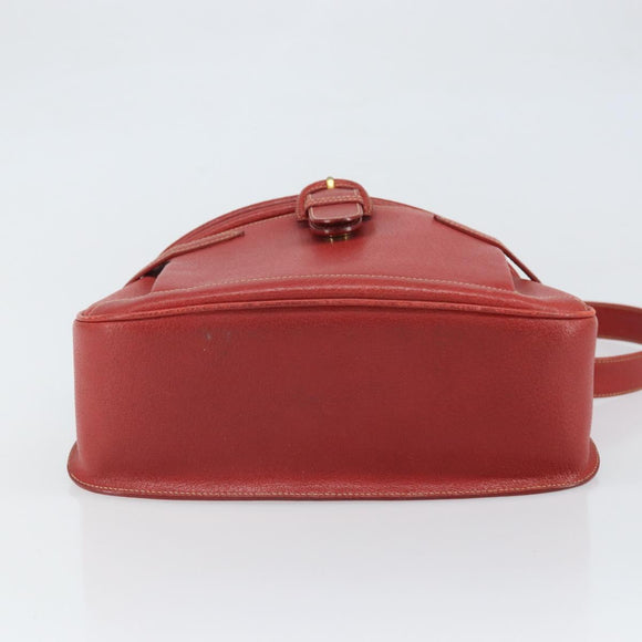 GUCCI Shoulder Bag Leather Red Gold 001 406 1339 Auth 169601