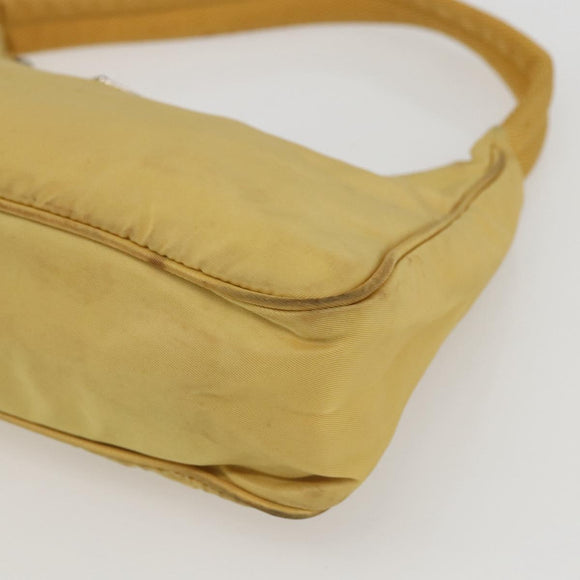 PRADA Hand Pouch Nylon Yellow Auth 169603