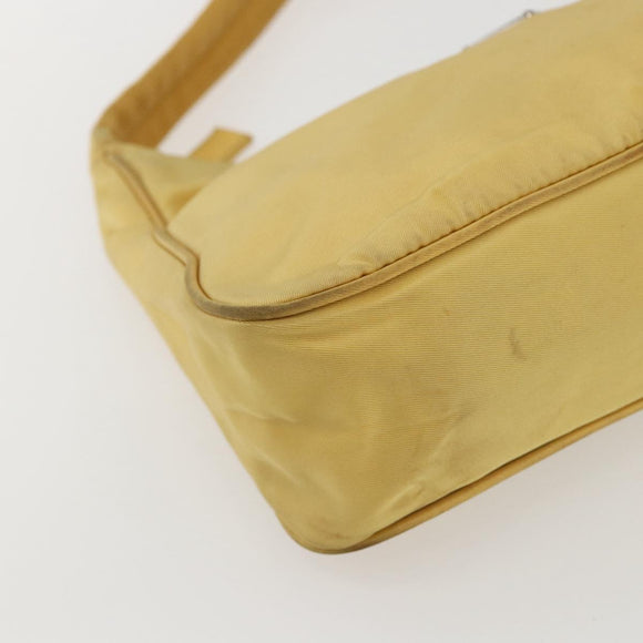 PRADA Hand Pouch Nylon Yellow Auth 169603