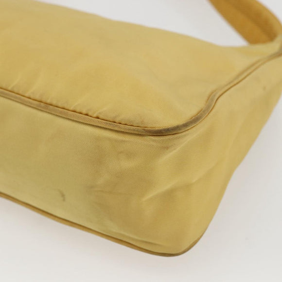PRADA Hand Pouch Nylon Yellow Auth 169603