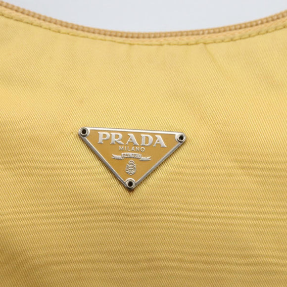 PRADA Hand Pouch Nylon Yellow Auth 169603