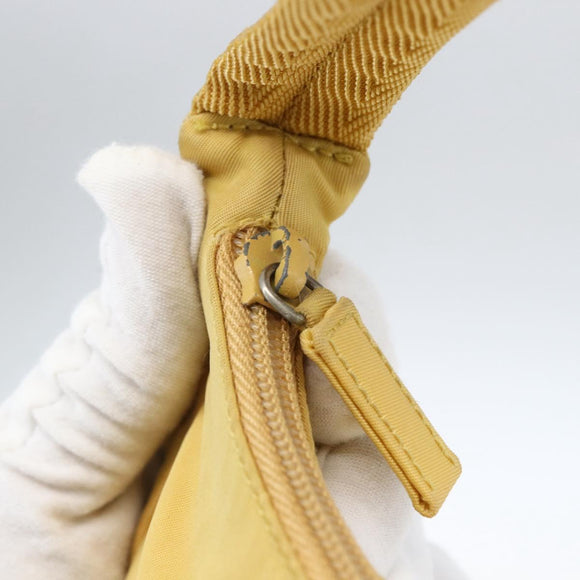 PRADA Hand Pouch Nylon Yellow Auth 169603