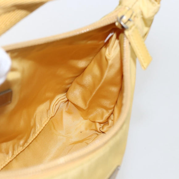 PRADA Hand Pouch Nylon Yellow Auth 169603
