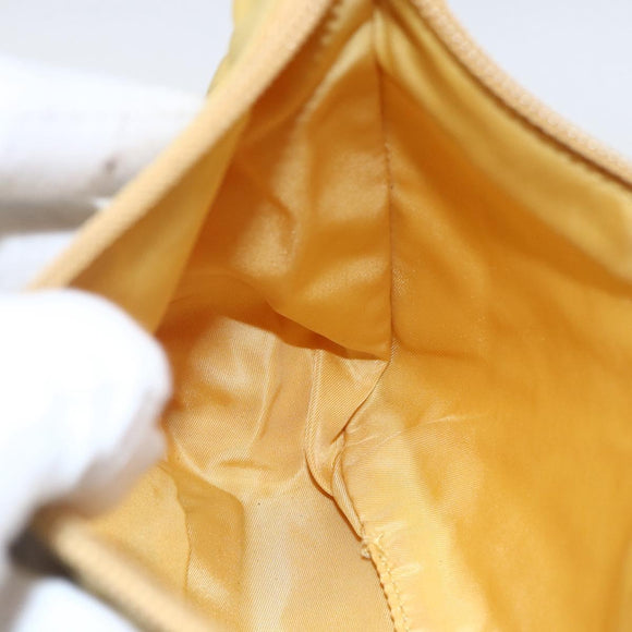 PRADA Hand Pouch Nylon Yellow Auth 169603