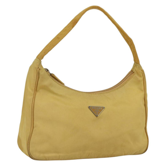 PRADA Hand Pouch Nylon Yellow Auth 169603