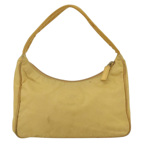 PRADA Hand Pouch Nylon Yellow Auth 169603
