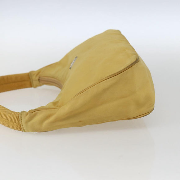 PRADA Hand Pouch Nylon Yellow Auth 169603