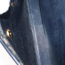 Christian Dior Trotter Canvas Hand Bag Navy Gold Auth 169605-21