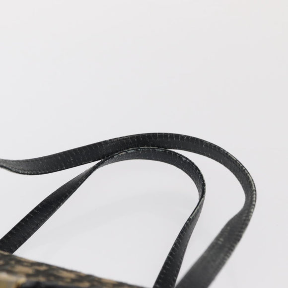 Christian Dior Trotter Canvas Hand Bag Navy Gold Auth 169605