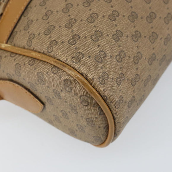 GUCCI Micro GG Supreme Web Sherry Line Shoulder Bag PVC Beige Gold Auth 169606