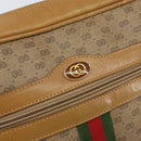 GUCCI Micro GG Supreme Web Sherry Line Shoulder Bag PVC Beige Gold Auth 169606-17