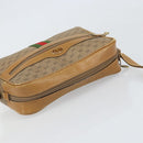 GUCCI Micro GG Supreme Web Sherry Line Shoulder Bag PVC Beige Gold Auth 169606-6