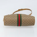 GUCCI Micro GG Supreme Web Sherry Line Shoulder Bag PVC Beige Gold Auth 169606-5