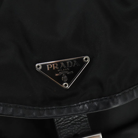 PRADA Rucksack Nylon Schwarz Silber Original 169609