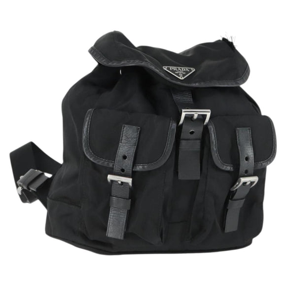 PRADA Rucksack Nylon Schwarz Silber Original 169609